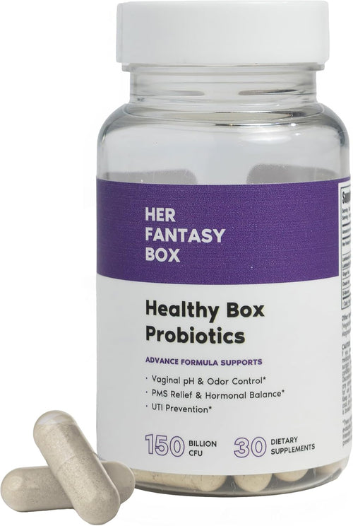 Her Fantasy Box | Healthy Box | Vaginal Probiotics for Women – Prebiotics + Advanced Lactobacillus Blend – Hormonal Balance, PMS Relief – Feminine Health Support with Cranberry & D-Mannose